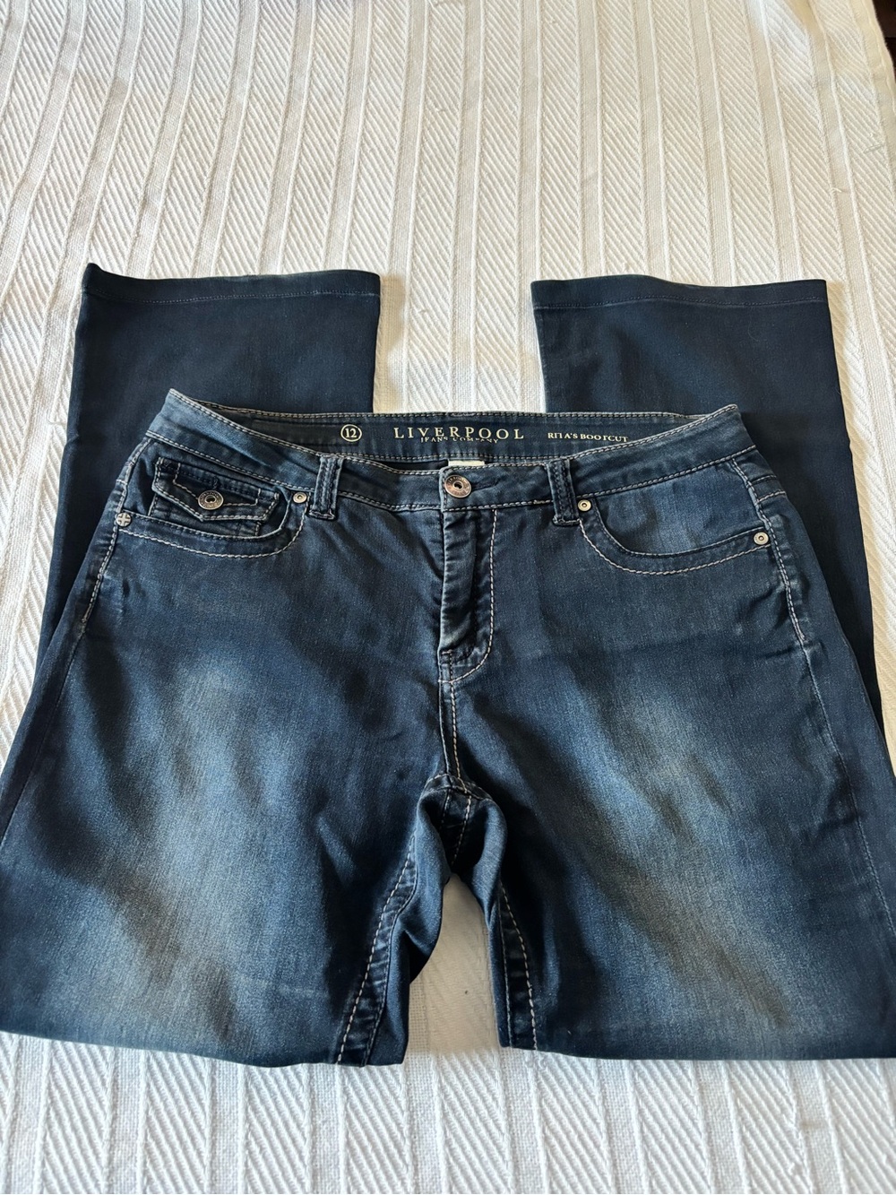 Liverpool Women's Dark Blue Stretch Rita’s Bootcut Jeans